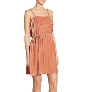 Alice and Olivia Alexis Ruffled Velvet Mini Dress